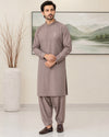 Brown Wash and Wear Kameez Shalwar