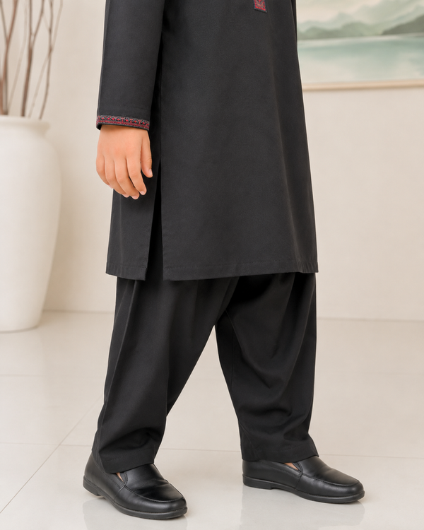 Black Kameez Shalwar for Boys