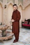 Rust Woolen Shawl Suit