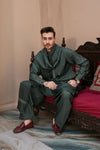Green Woolen Shawl Suit