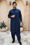 Royal Blue Wash and Wear Kameez Shalwar