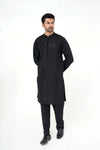 Black Raw Silk Kurta Pajama
