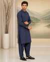 Blue Wash and Wear Kameez Shalwar