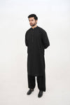 Black Wash and Wear Kameez Shalwar
