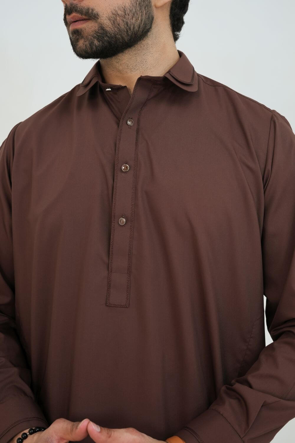 Rust Boski Wash and Wear Kameez Shalwar