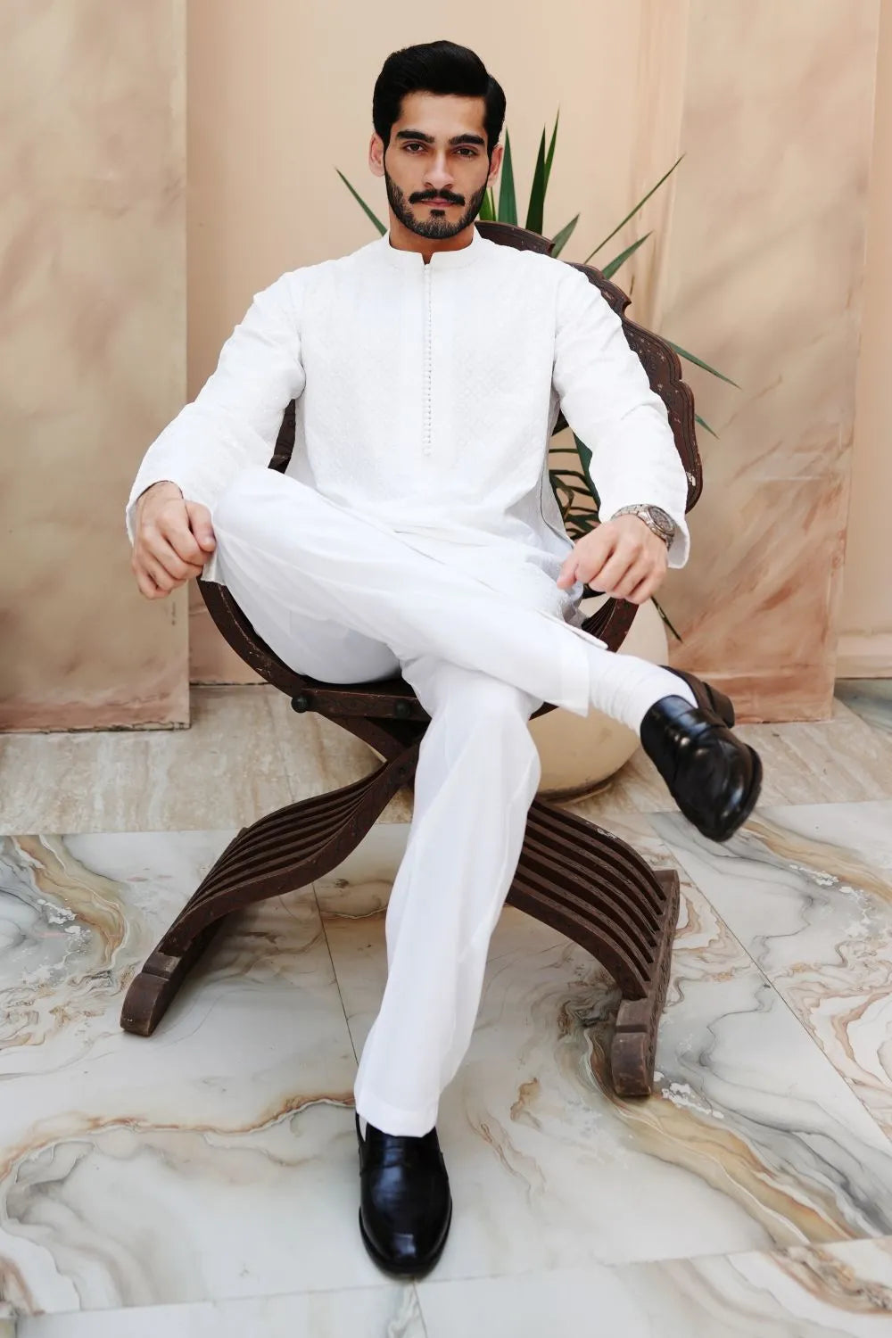 Arshad Off White Kurta Trouser | Stylish ChikanKari Look