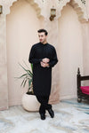 Arshad Black Blended Kameez Shalwar Festive Blending Wash N Wear