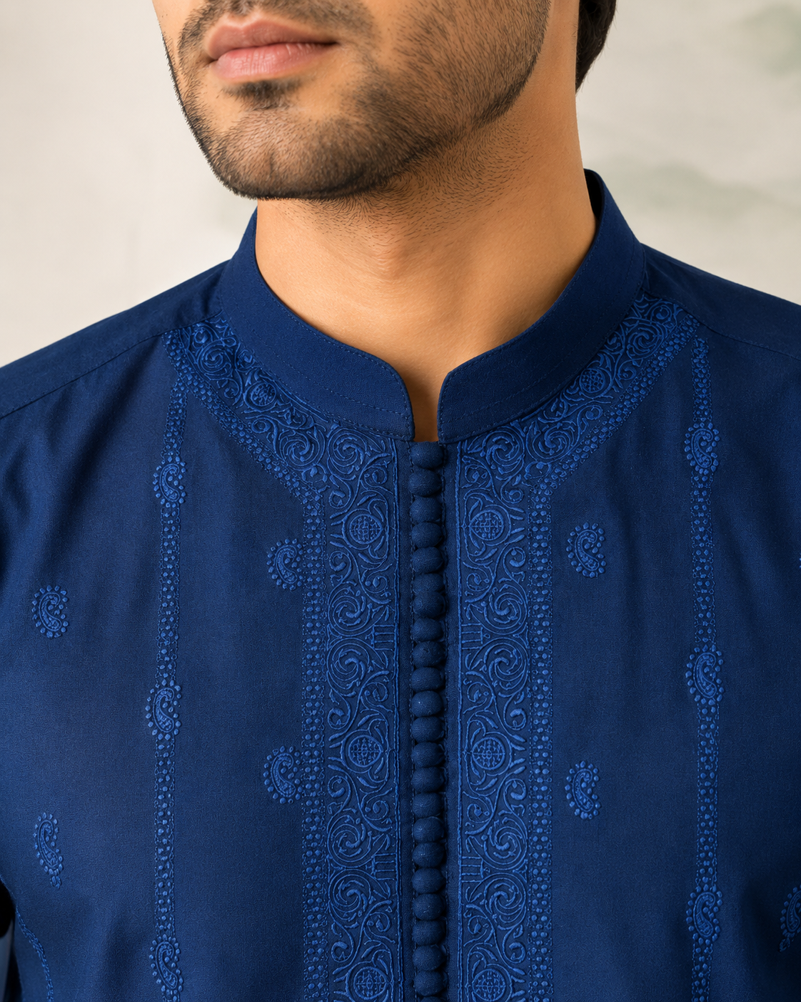 Royal Blue Embroidered Kurta Pajama