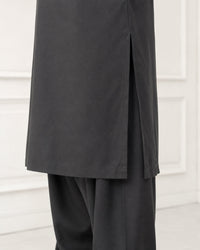 Black Wash and Wear Kameez Shalwar