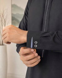 Black Wash and Wear Kameez Shalwar