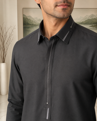 Black Wash and Wear Kameez Shalwar