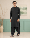 Black Wash and Wear Kameez Shalwar