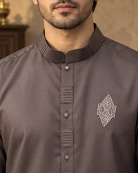 Chocolate Brown Wash and Wear Kameez Shalwar