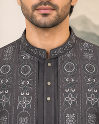 Mauve Kameez Shalwar with Waist Coat