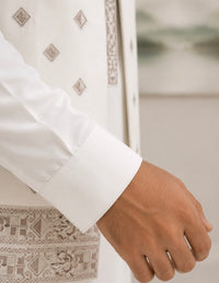 White Kameez Shalwar with Waist Coat