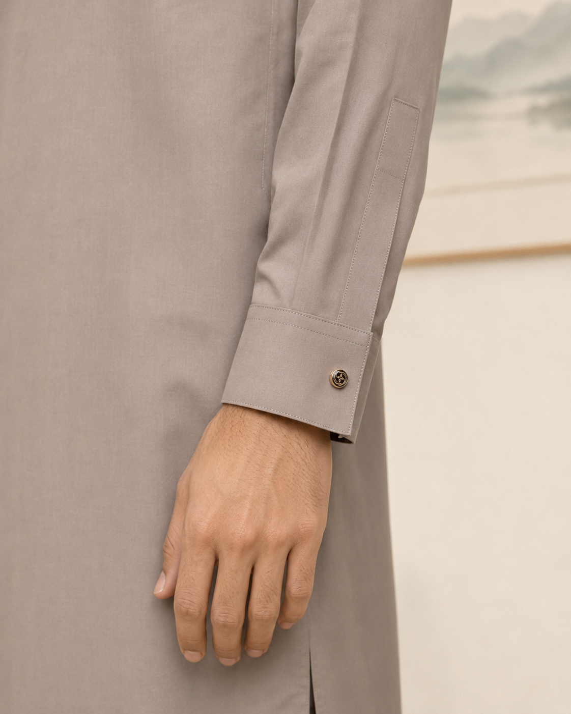 Dusty Beige Wash and Wear Kameez Shalwar