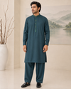 Deep Teal Wash and Wear Kameez Shalwar