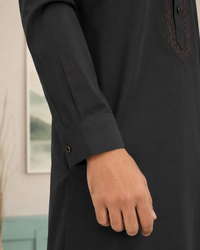 Black Wash and Wear Kameez Shalwar