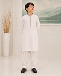 White Kameez Shalwar for Boys