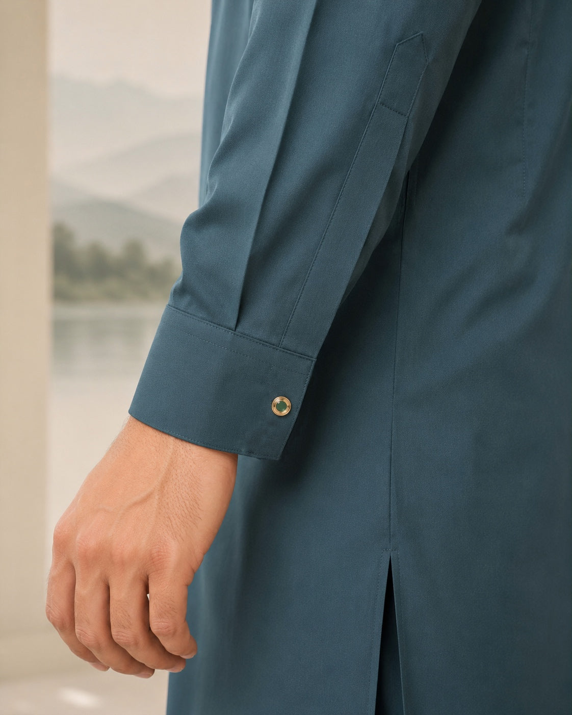 Deep Teal Wash and Wear Kameez Shalwar