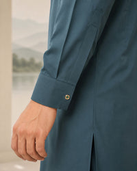 Deep Teal Wash and Wear Kameez Shalwar