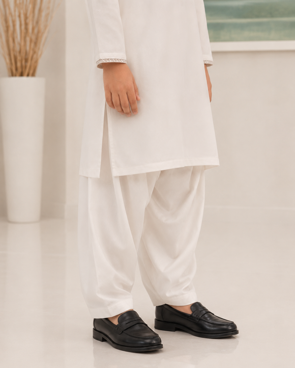 White Kameez Shalwar for Boys