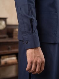 Deep Navy Blue Kameez Shalwar with Waist Coat