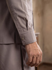 Light Grey Kameez Shalwar with Waist Coat