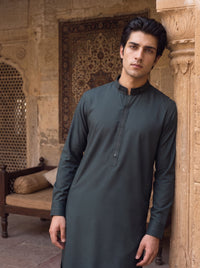 Charcoal Teal Wash and Wear Kameez Shalwar