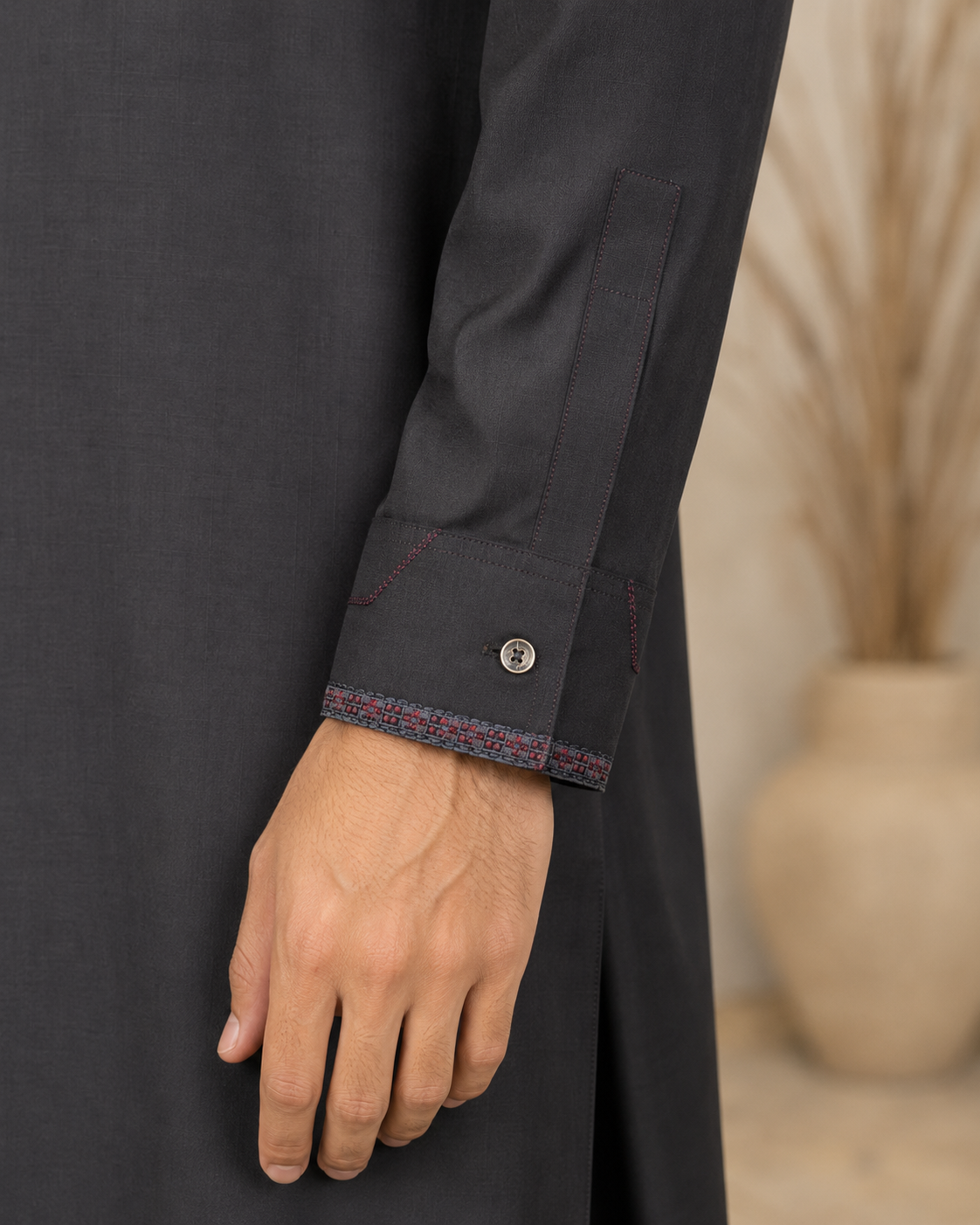 Black Wash and Wear Kameez Shalwar