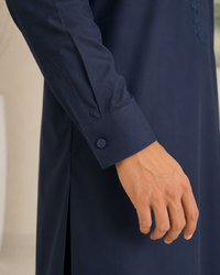 Navy Blue Wash and Wear Kameez Shalwar