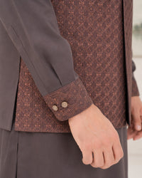Rust Kameez Shalwar with Waist Coat