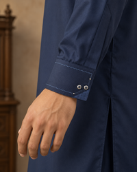 Navy Blue Wash and Wear Kameez Shalwar