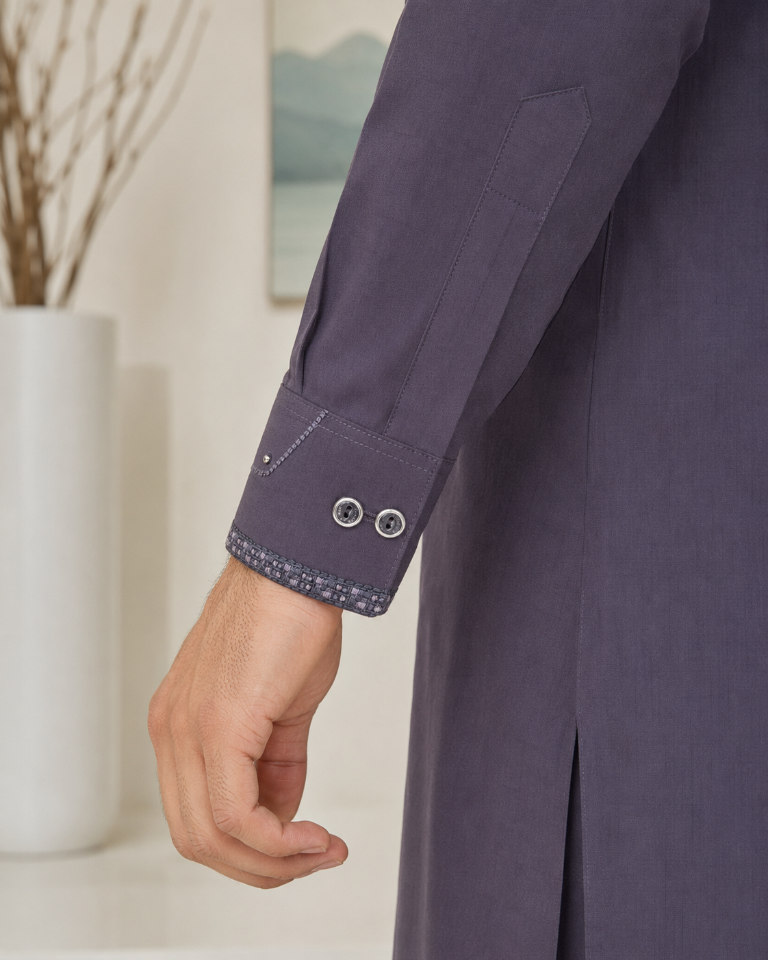 Mauve Wash and Wear Kameez Shalwar