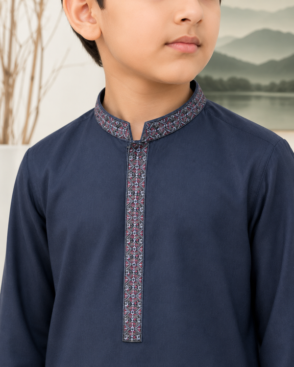 Navy Blue Kameez Shalwar for Boys
