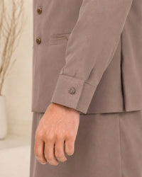 Light Brown Kameez Shalwar with Waist Coat