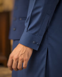 Navy Blue Kameez Shalwar with Waist Coat