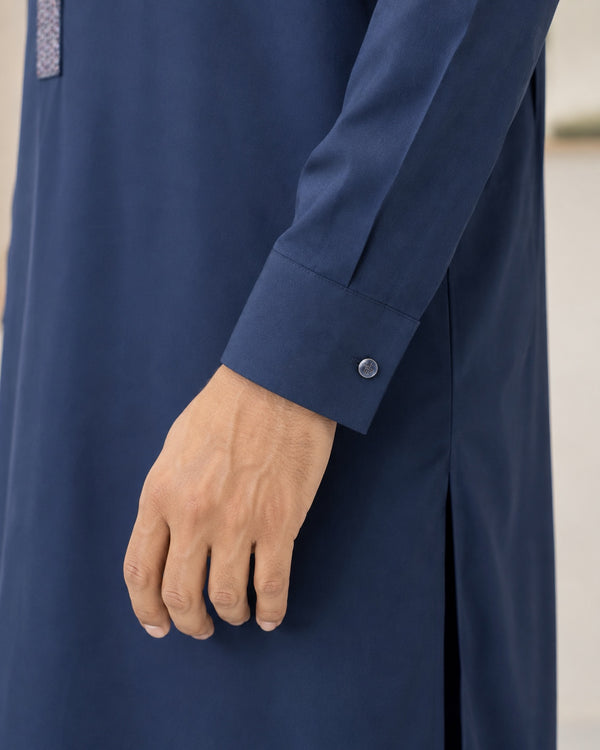 Navy Blue Wash and Wear Kameez Shalwar