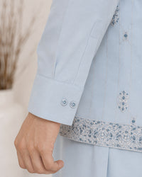 Light Blue Kameez Shalwar with Waist Coat