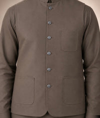 Walnut Brown Kameez Shalwar with Waist Coat