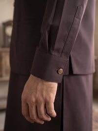 Mauve Kameez Shalwar with Waist Coat