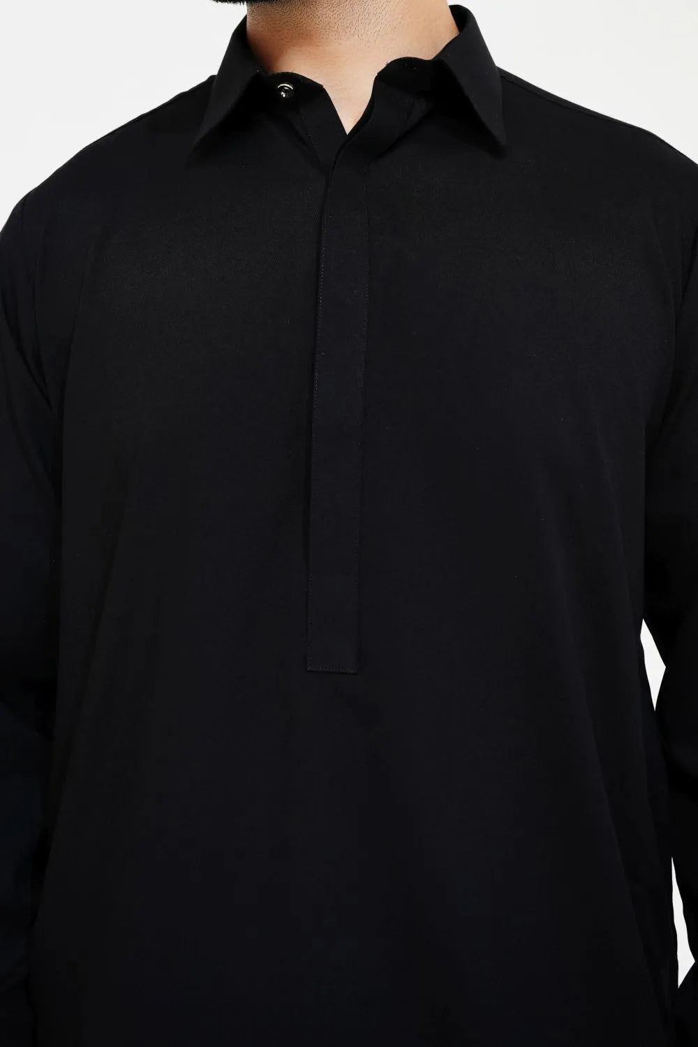 Black Wash and Wear Kameez Shalwar