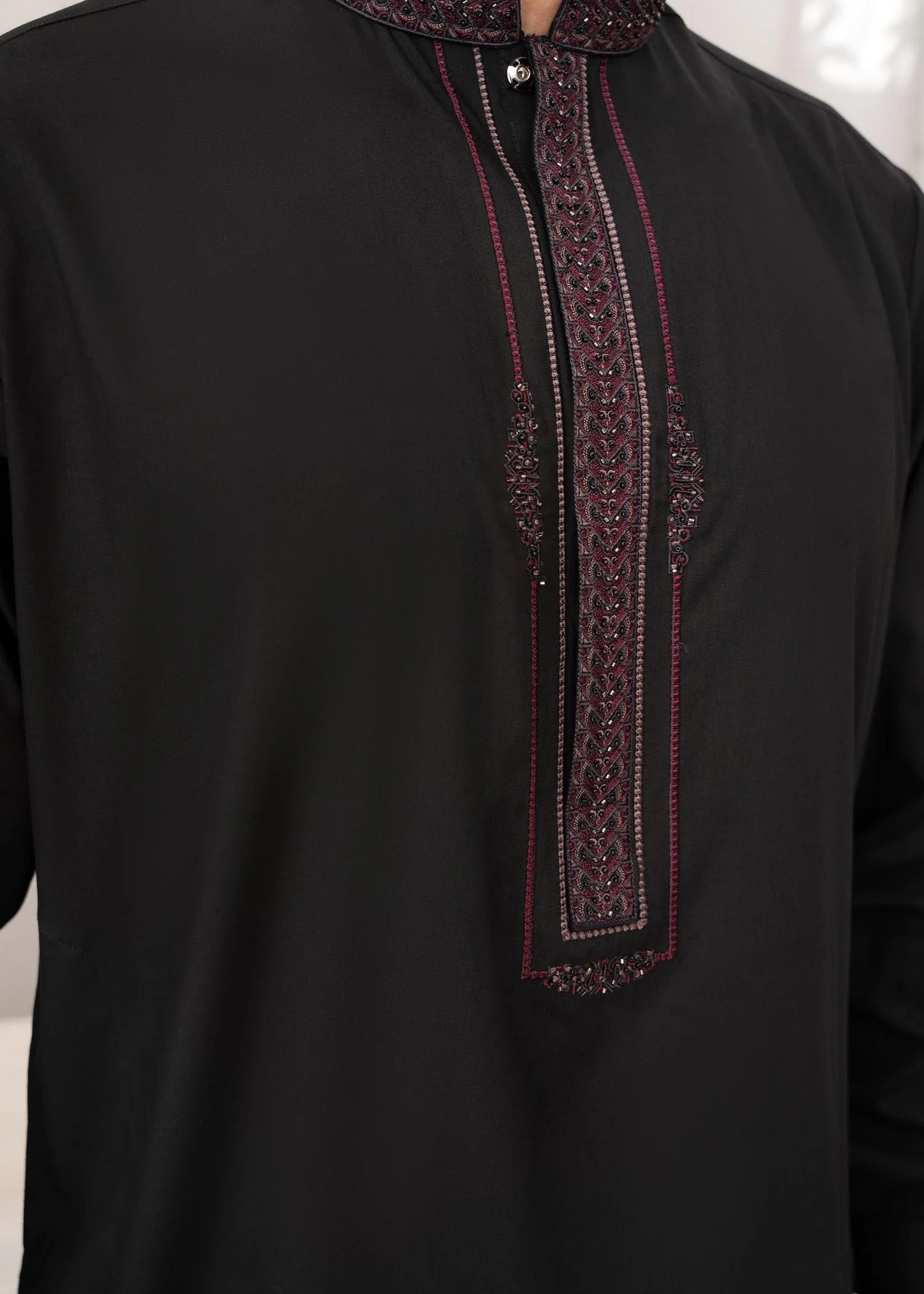 Black Wash and Wear Kameez Shalwar