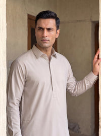 Light Beige Wash and Wear Kameez Shalwar