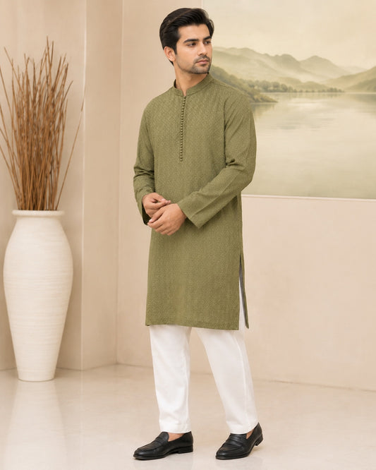 Light Green Chikankari Kurta Pajama