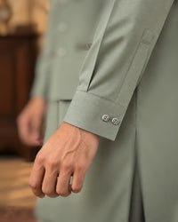 Mint Green Kameez Shalwar with Waist Coat
