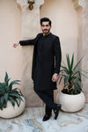 Black Sherwani Gown with Kurta Pajama