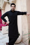 Black Wash and Wear Kameez Shalwar