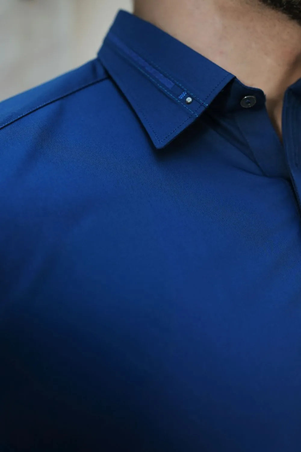 Royal Blue Wash and Wear Kameez Shalwar