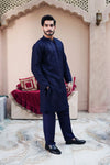 Blue Raw Silk Kurta Pajama